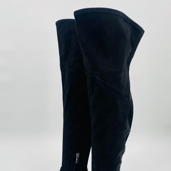Marc Fisher Size 6M Black Over the Knee Suede Cathi Boot Pointed Toe Heeled - Picture 2 of 12